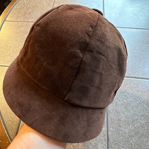No Tag Brown Velvet Kids Riding Hat Sz 20 - Picture 2 of 5